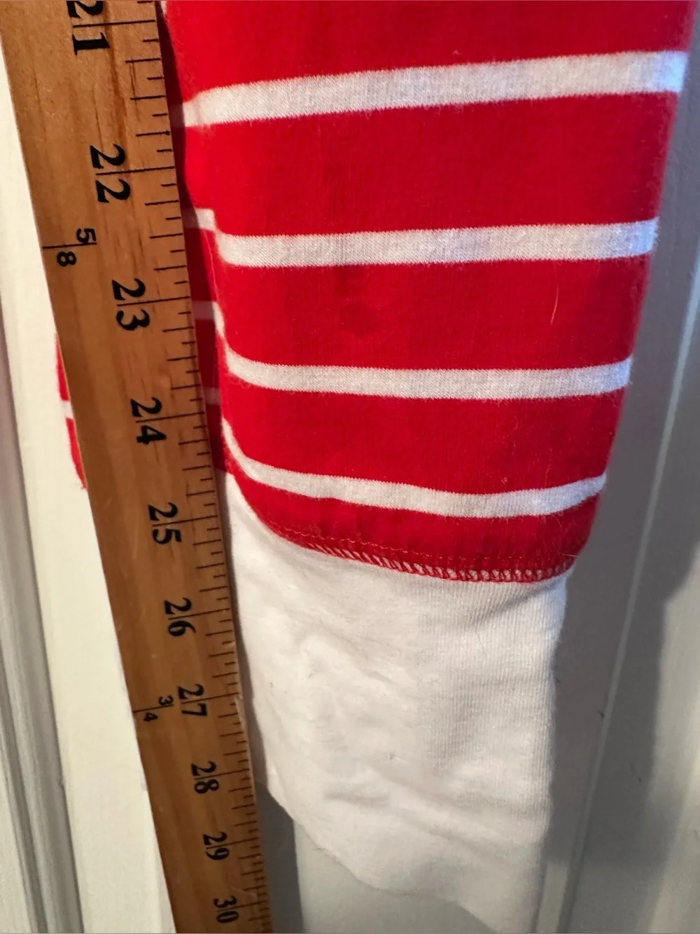 J. CREW Sm Christmas Red White Stripe Cotton Union Suit Onesie Pajamas Lounge
